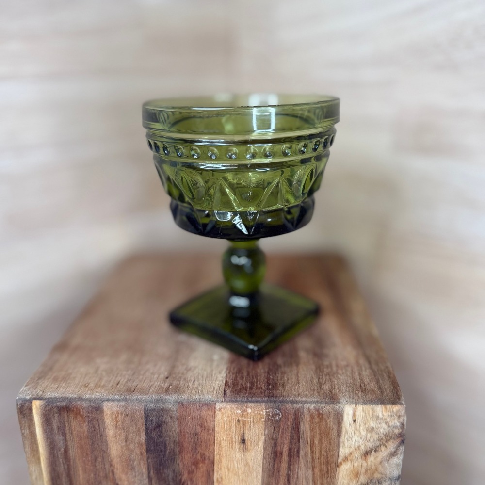 Indiana COLONY Park Lane Green Champagne Sherbet Glass‎ MID century Modern - Picture 3 of 6